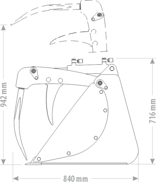 Greifschaufel, Krokodilschaufel, Krokodilmulde, Mistschaufel